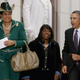 President Barack Obama leaves a meeting with members of the House Democratic Caucus March 14, 2013, in Washington, D.C. With the president are Reps. Frederica Wilson (Fla.) and Terri Sewell (Ala.).
Chip Somodevilla/Getty Images
